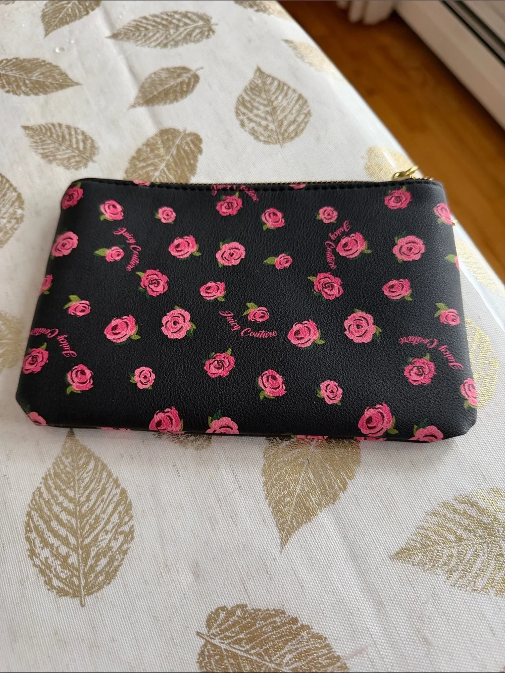 Juicy Couture Romantic Roses Black and floral Makeup Pouch
